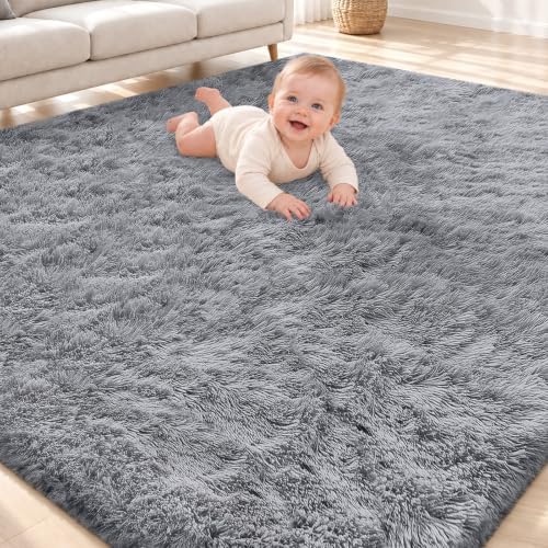 Smiry Area Rugs for Living Room Bedroom 4x5.9 ft, Fluffy Washable Carpet