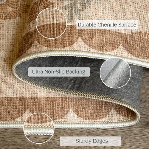 3x4 Floral Entry Rug - Indoor Outdoor Mats for Front Door Non-Slip