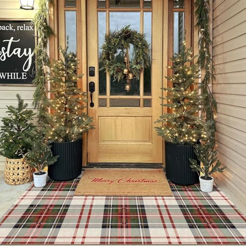 Christmas 3x5 Entry Rug Washable Indoor Outdoor Mats for Front Door