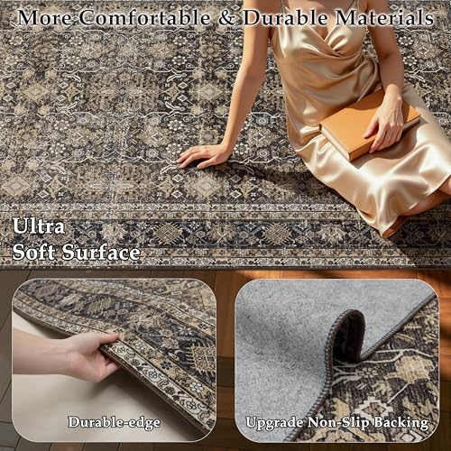 Ruaruarug Washable Area Rug 8×10 for Living Room, Ultra Soft, Copper