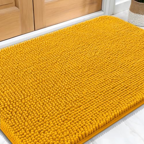 OLANLY Dog Door Mat for Muddy Paws 34x21, Super Absorbent Chenille Mud Mat
