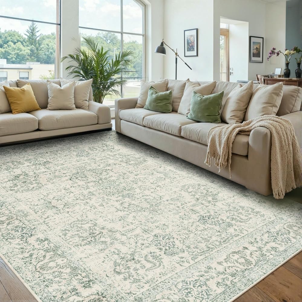 Rugxara 6x9 Washable Area Rug for Living Room,Light Green
