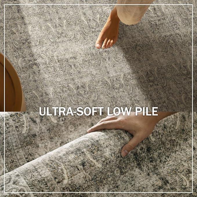 Washable Runners for Hallways Kitchen Rug: 2'x10' Runner Rugs Stain Resistant Non Slip Low Pile Soft Carpet Runners for Hallways Bedroom Entryway Indoor Beside Bathroom Laundry Room