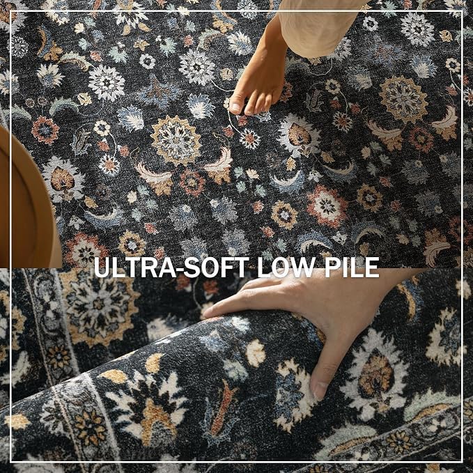 Washable Runners for Hallways Kitchen Rug: 2'x10' Runner Rugs Stain Resistant Non Slip Low Pile Boho Carpet Runners for Hallways Bedroom Entryway Indoor Beside Bathroom Laundry Room